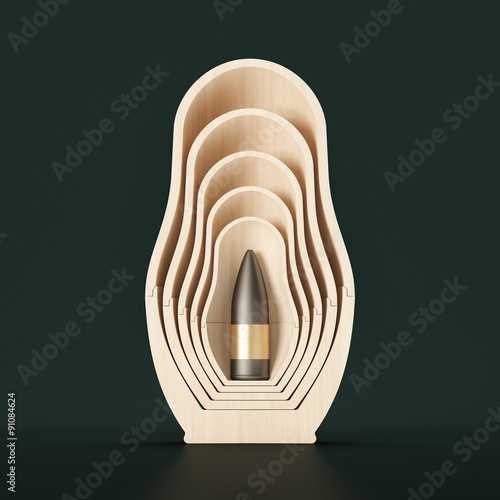 Visualization of nesting doll with bullet inside photo