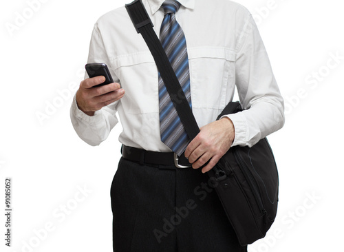 businesswoman with phone and poltfelem