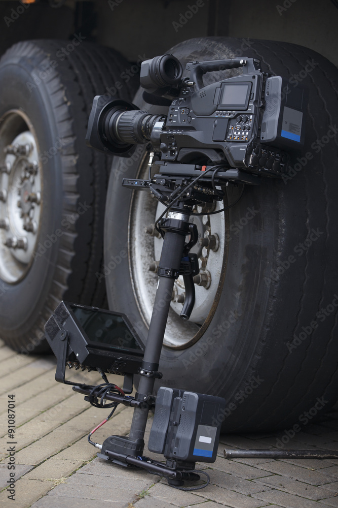 TV camcorder on steadicam TV camcorder on steadicam