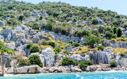 Sunken Lycian city on  Kekova island, Turkey © olgavolodina