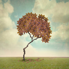 Foto auf Acrylglas Surrealismus Baum im Herbst  © vali_111