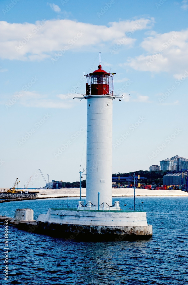 Lighthouse in Odessa sea port, Ukraine