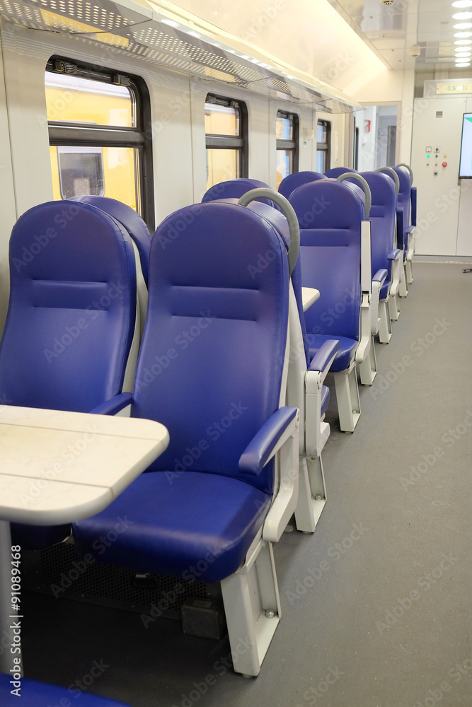 Fototapeta premium Interior of a train passenger coach