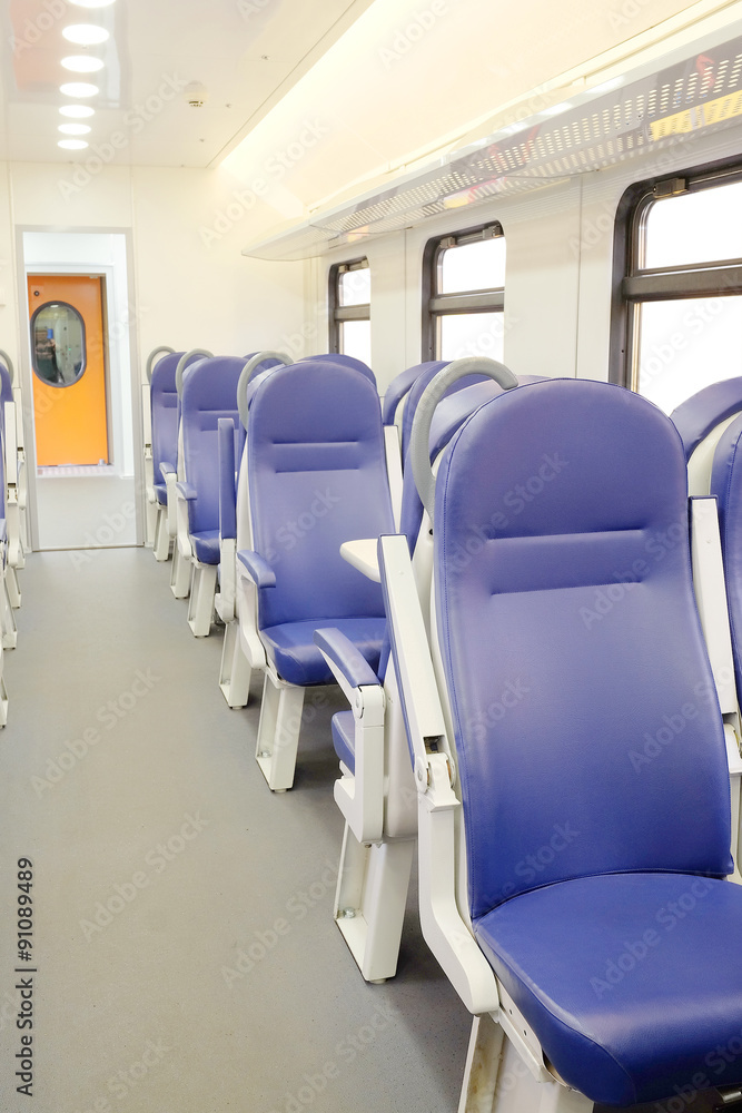 Fototapeta premium Interior of a train passenger coach