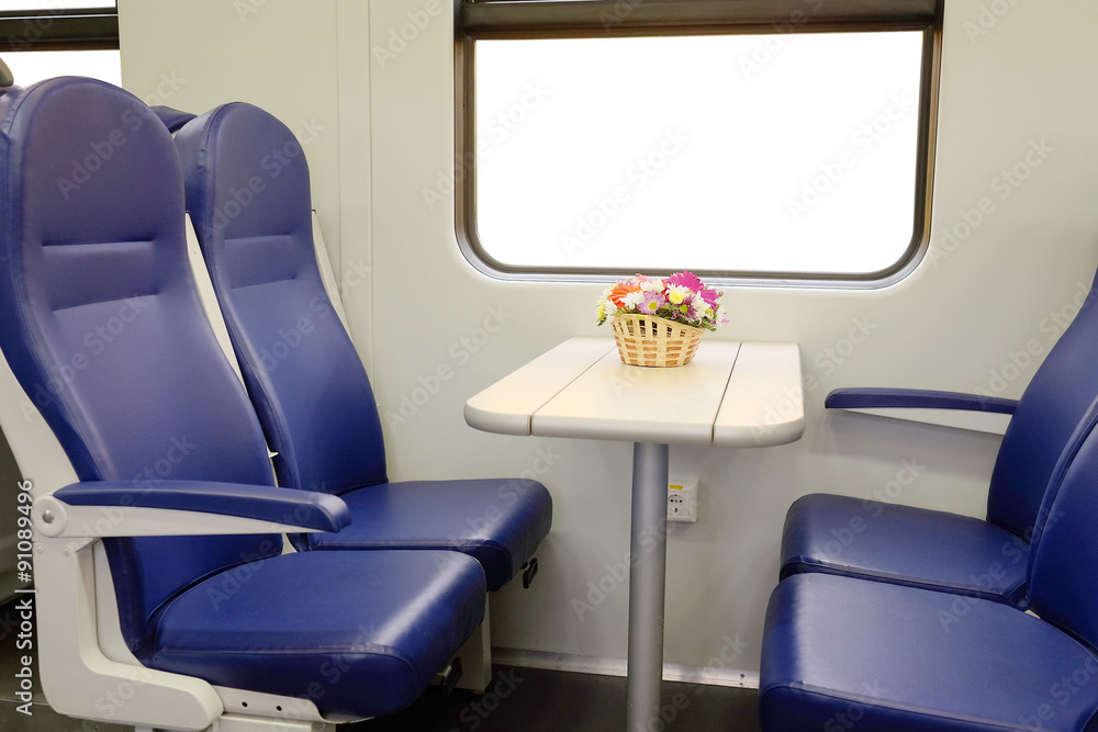 Fototapeta premium Interior of a train passenger coach