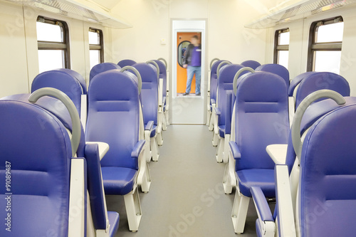 Interior of a train passenger coach