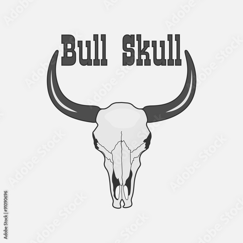 Vector black and white Cow Skull Logo