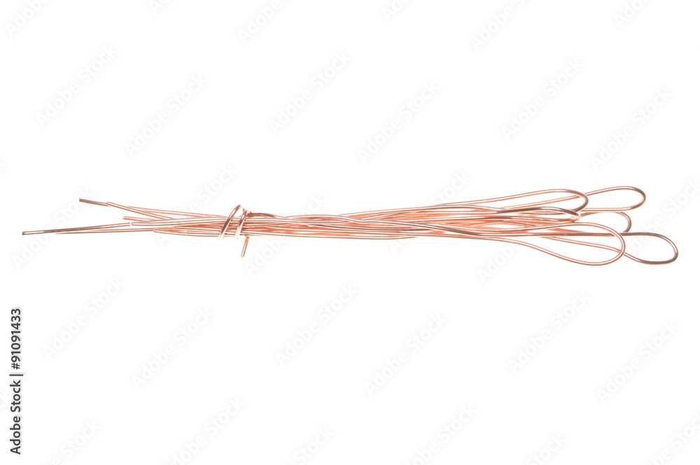 Copper wire isolated on a white background