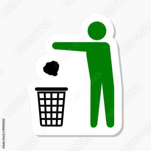 Garbage Recycling Sticker Symbol