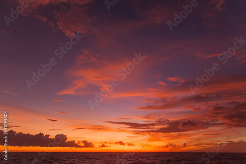 Sunset with clouds of different shapes. Bali, Indonesia, Indian ocean. © Konstantin Aksenov