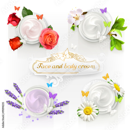 Cream concepts, set of vector illustrations