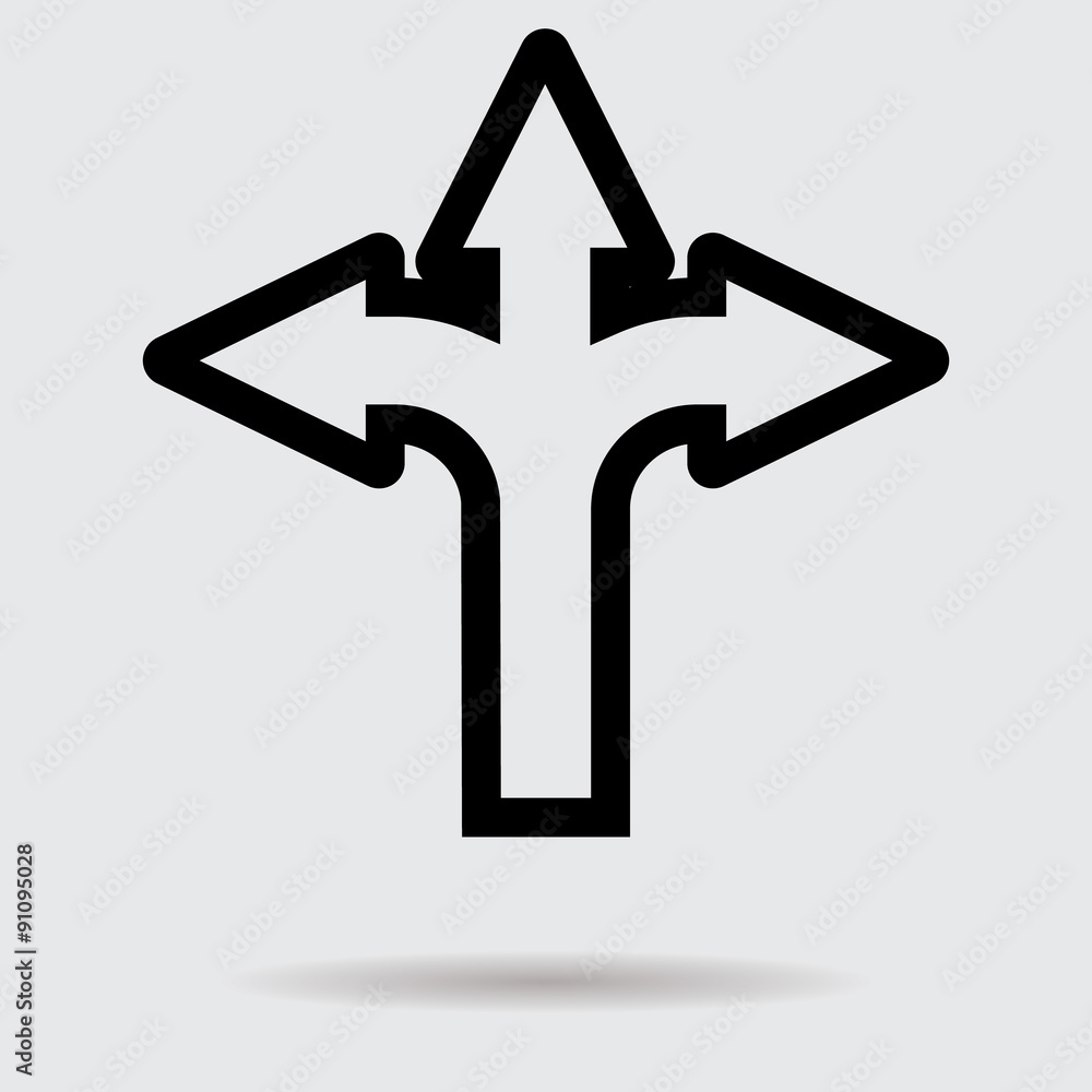 Fototapeta premium Flat line arrow icon for web and user interface design