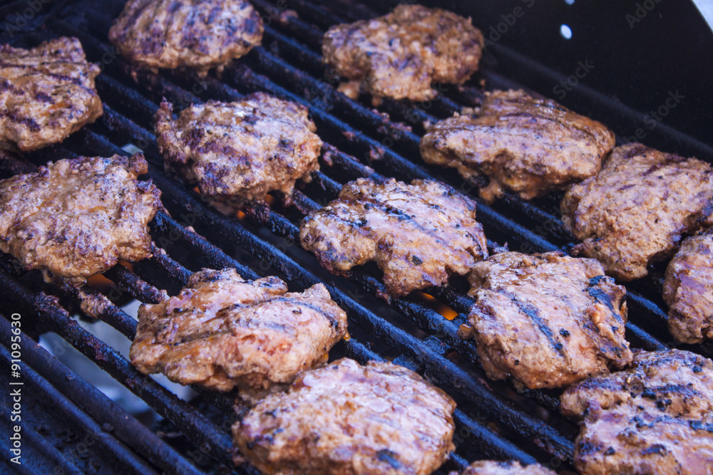 Grilling minced meat steaks Grilling minced meat steaks