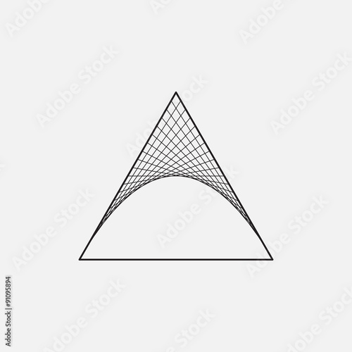 Triangle with hyperbolic paraboloid, sacred geometry