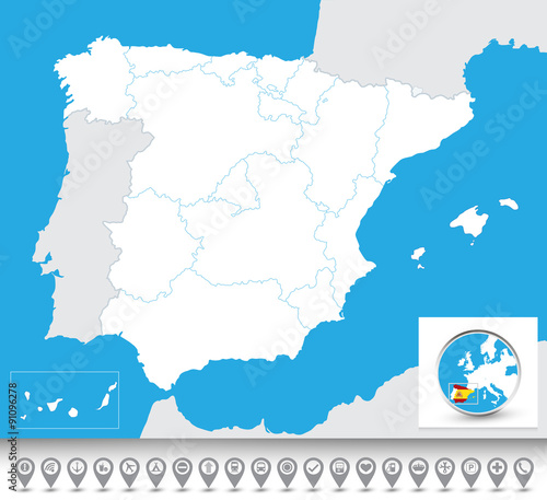Blind map of Spain