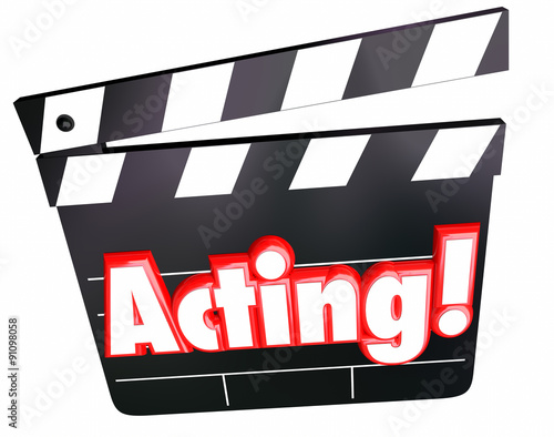 Murais de parede Acting Word Movie Film Cinema Clapper Board Performing Drama Com