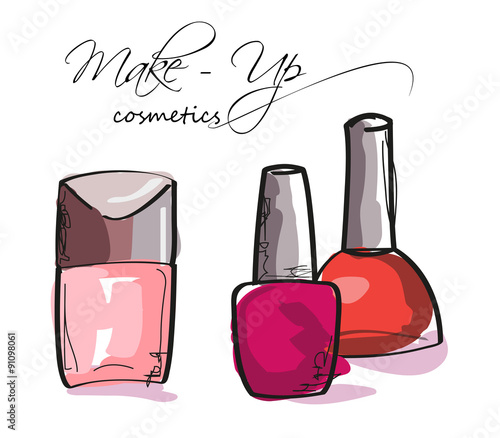 Nail polish isolated on white background 