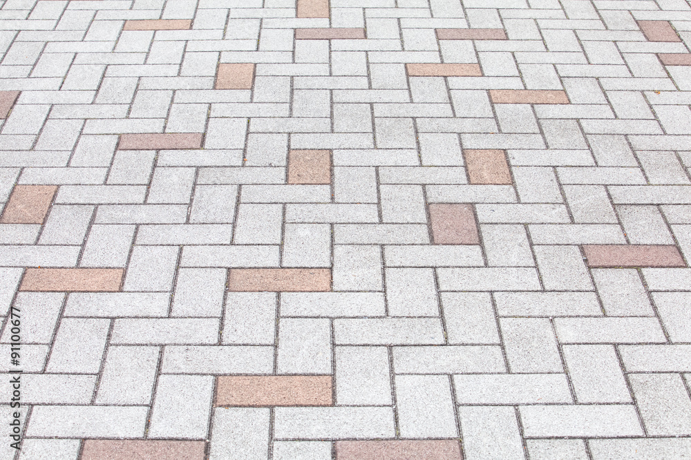 Fototapeta premium Outdoor concrete block floor background and texture