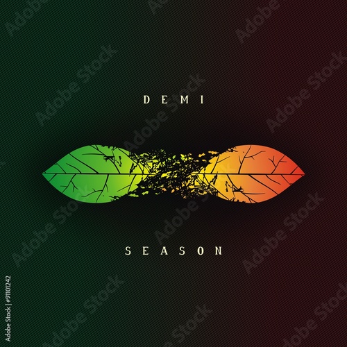 Demi seasonal creative design as the leaves transition from green to yellowing. Vector eps 10