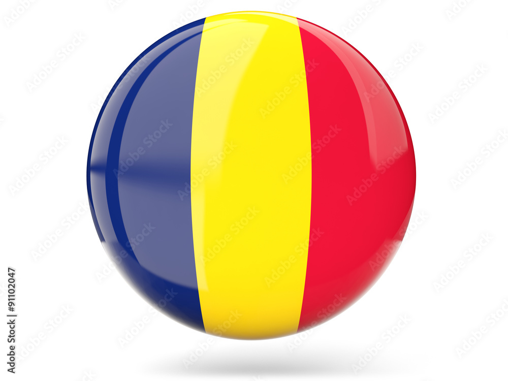 Fototapeta premium Round icon with flag of chad