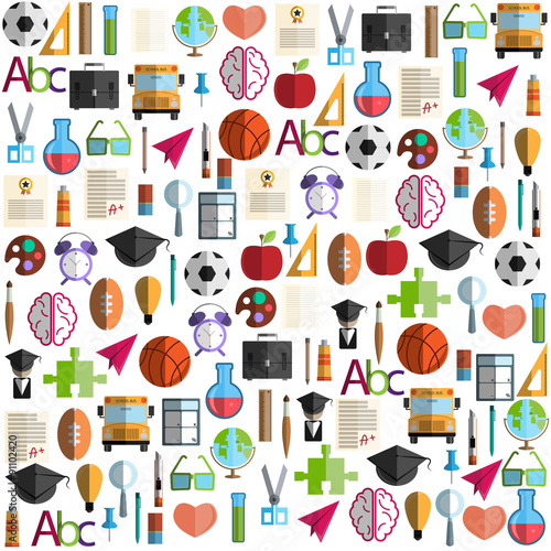 Back to School icon background, illustration vector.