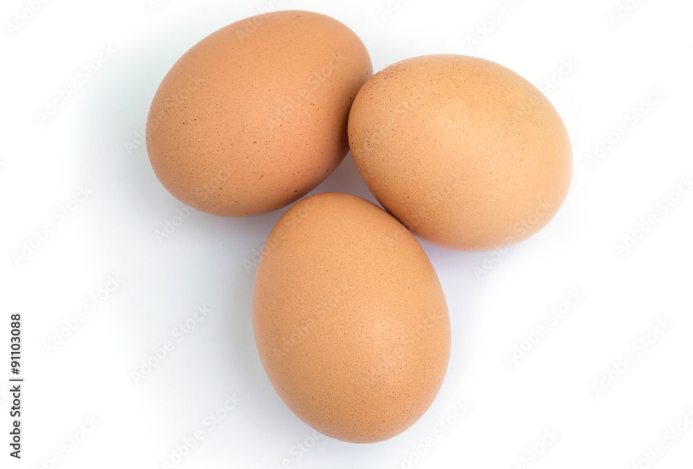 Three eggs isolated on white background Three eggs isolated on white background