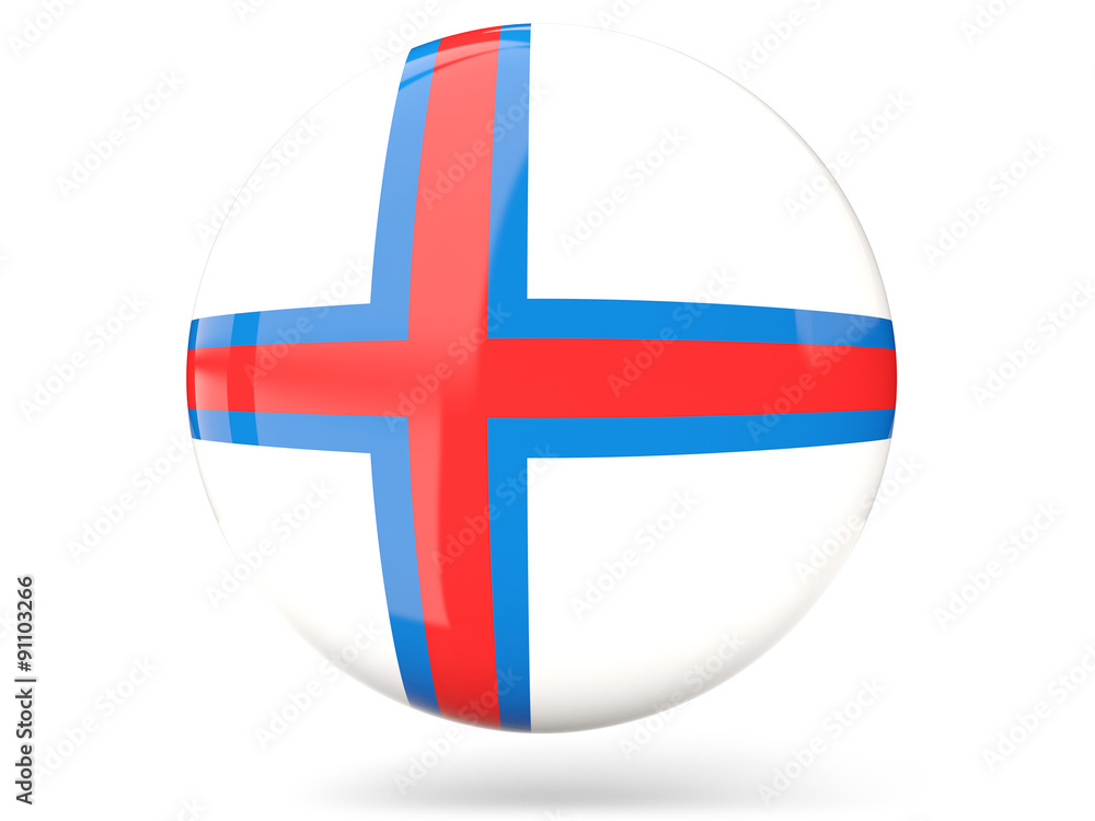 Fototapeta premium Round icon with flag of faroe islands