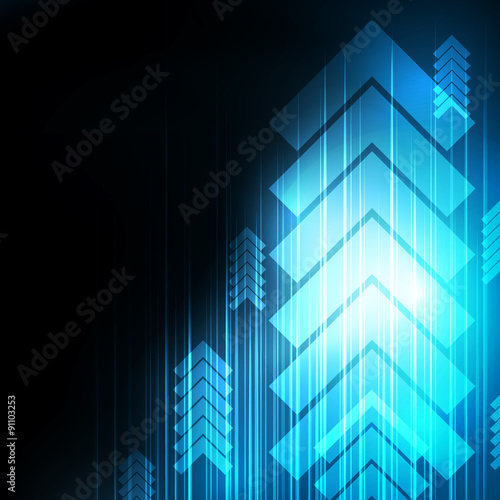 Abstract Blue Arrows technology communicate background  vector i