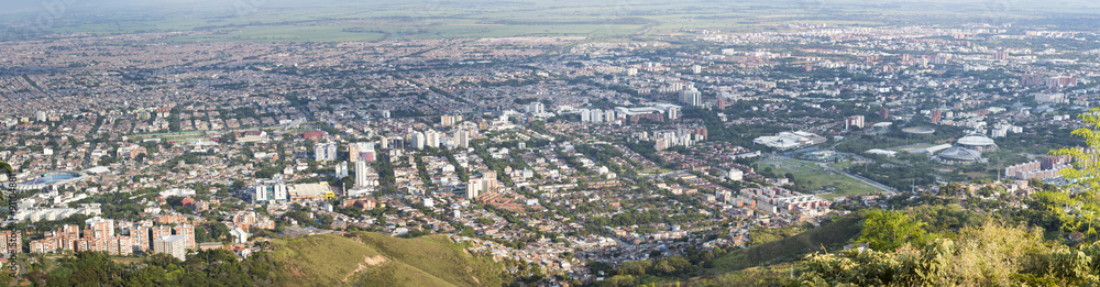 Daylight panorama cityscape of Cali, Colombia
