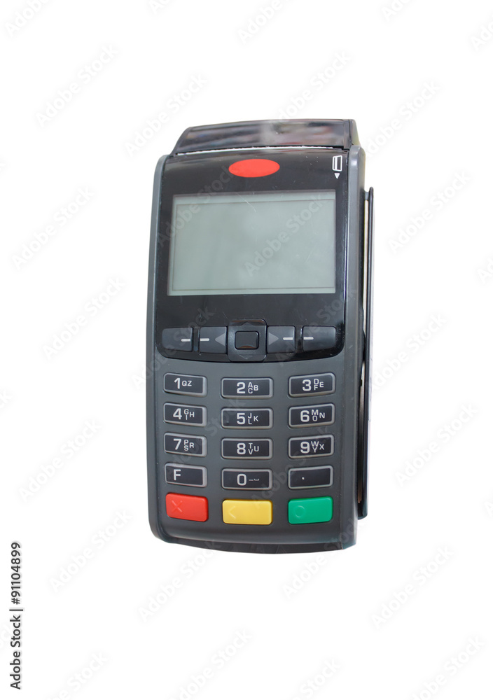 Credit card machine isolated on white background Credit card machine isolated on white background