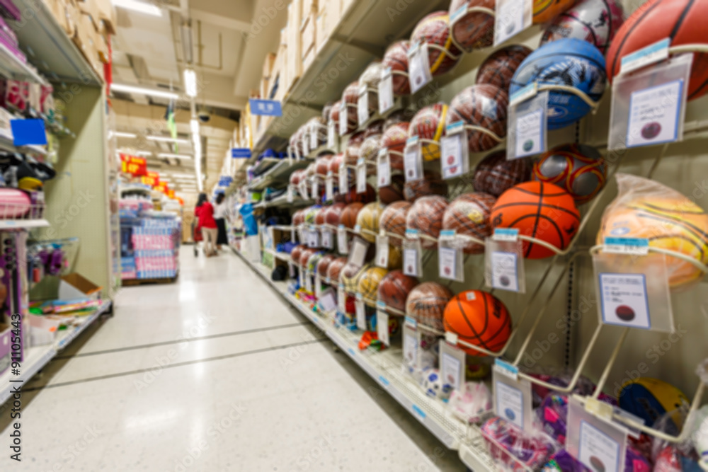 supermarket in blurry for background