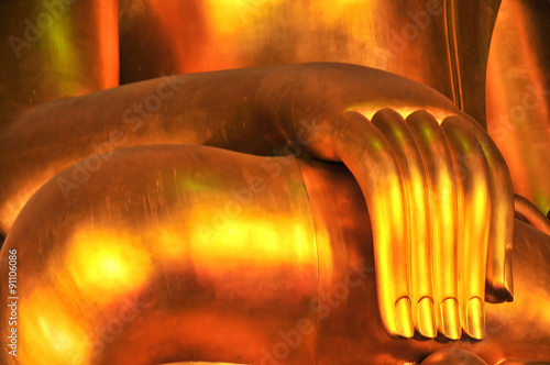 Photography Golden Buddha hand at Famous Bangkok Temple - Wat Pho, Bangkok, Thailand
