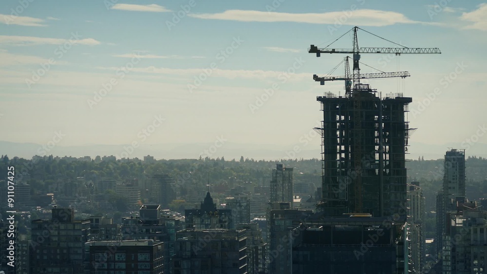City Skyline With Building Under Construction City Skyline With Building Under Construction