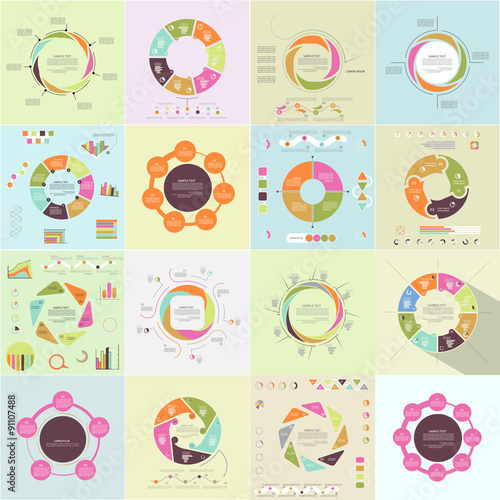 Set of different charts and templates for infographic 3