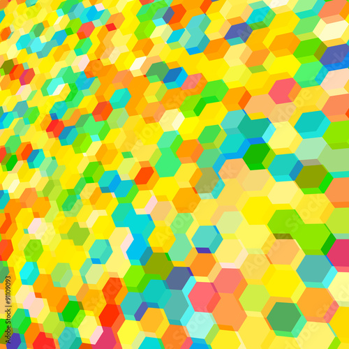 Wallpaper Mural Abstract background with colorful hex polygons Torontodigital.ca