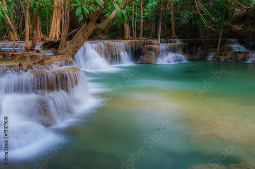 Huay Mae Kamin Waterfall National Park  Kanchanaburi