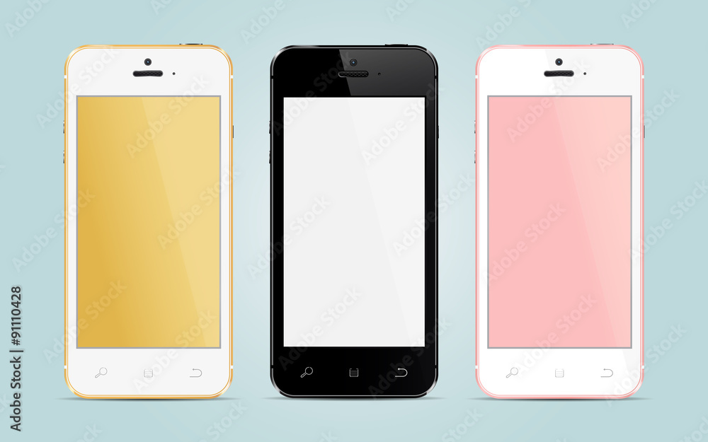 Modern touchscreen smartphones. Vector illustration. Modern touchscreen smartphones. Vector illustration.