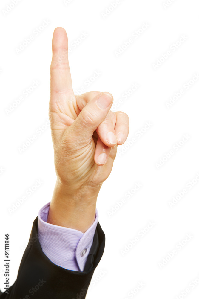 Tadelnder Zeigefinger zeigt nach oben StockFoto Adobe Stock