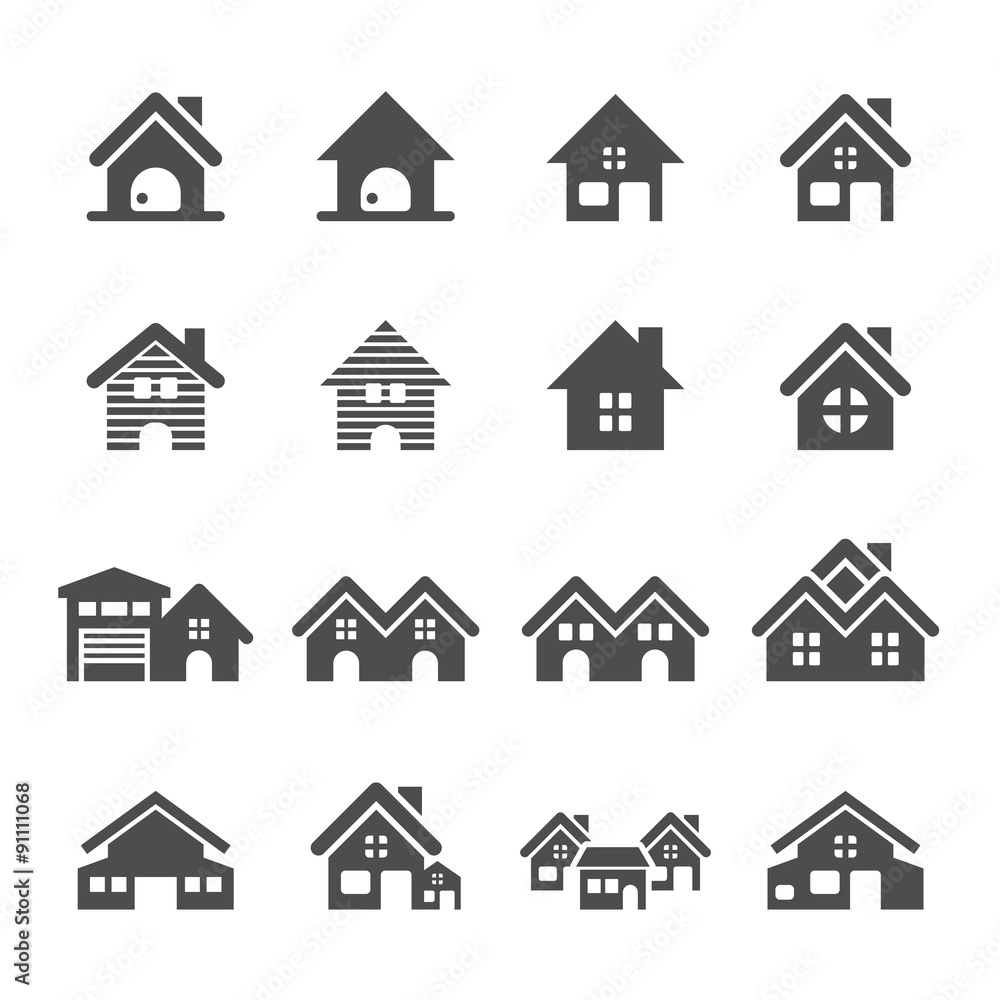 house building icon set, vector eps10