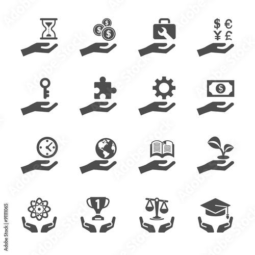 business and finance hand icon set 2, vector eps10