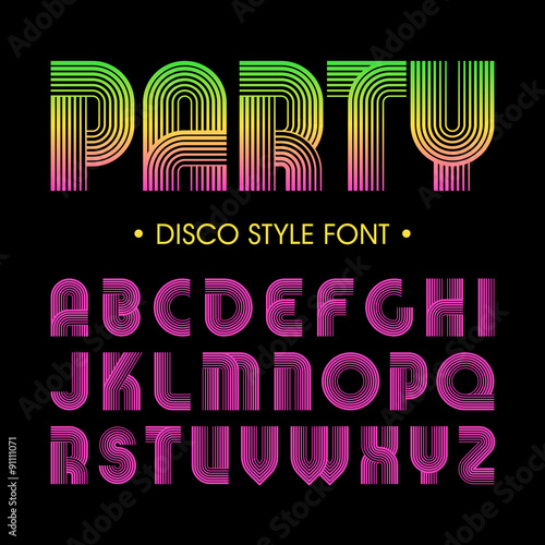 Disco party style font