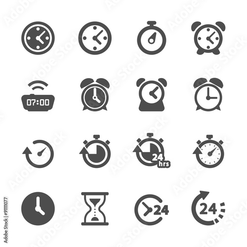 time and clock icon set, vector eps10