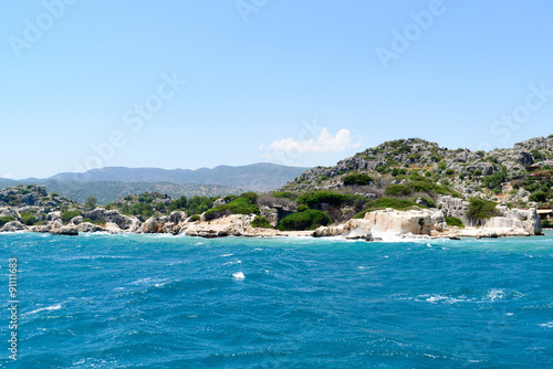 Sunken Lycian city on  Kekova island  Turkey