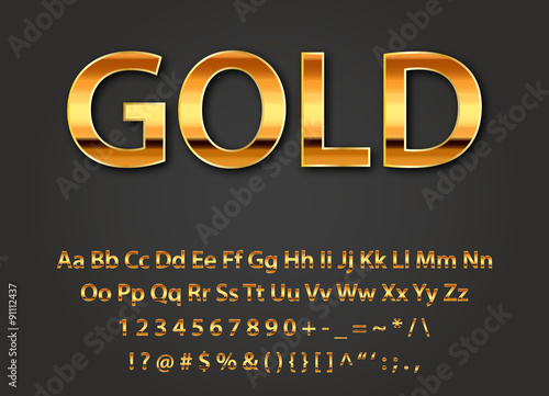 Vector shiny gold letters