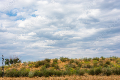 The steppe landscape.