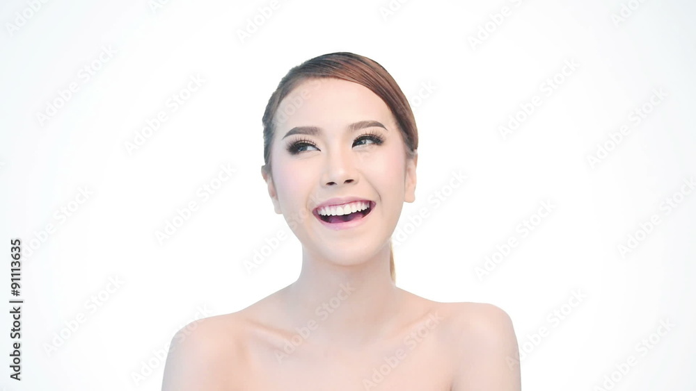 Beauty Portrait Of Woman Beautiful Face In Skincare Concept. Beauty Portrait Of Woman Beautiful Face In Skincare Concept.