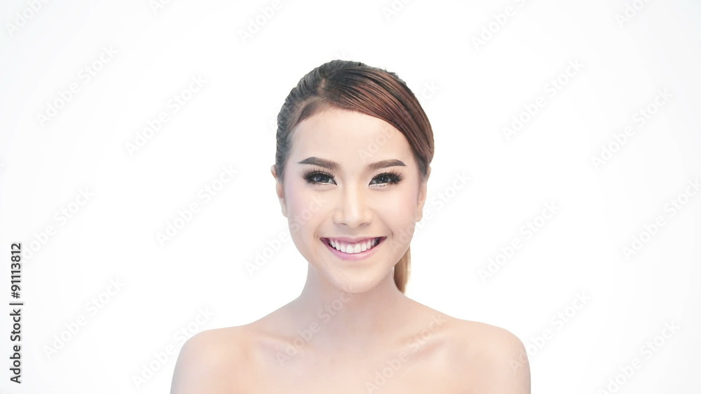 Beauty Portrait Of Woman Beautiful Face In Skincare Concept. Beauty Portrait Of Woman Beautiful Face In Skincare Concept.