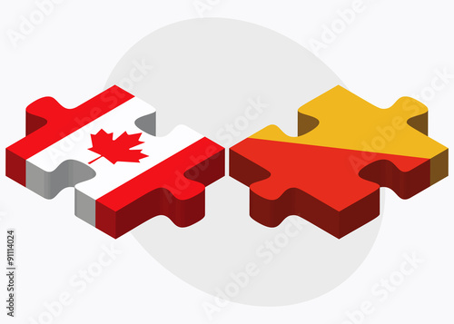 Canada and Bhutan Flags