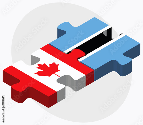 Canada and Botswana Flags
