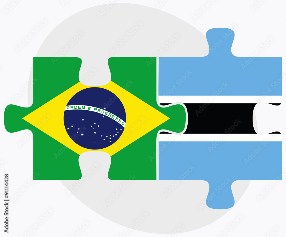 Brazil and Botswana Flags